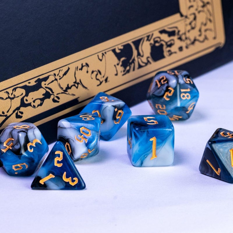 Poludie 5 Sets DND Dice Polyhedral Dice Set (35pcs) with 1 Large Leather Bag, D&D Dice Set for RPG Table Games. (5Sets-Tricolor) - Image 5